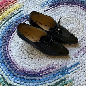 Chantal Shoes Vintage 1980s Blackish Brown Leather Heeled Bootie Shoes size 7M